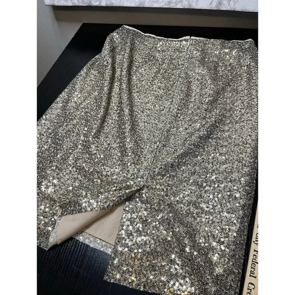 NWT Chico's Shimmering Silver Pencil Skirt - Picture 10 of 11